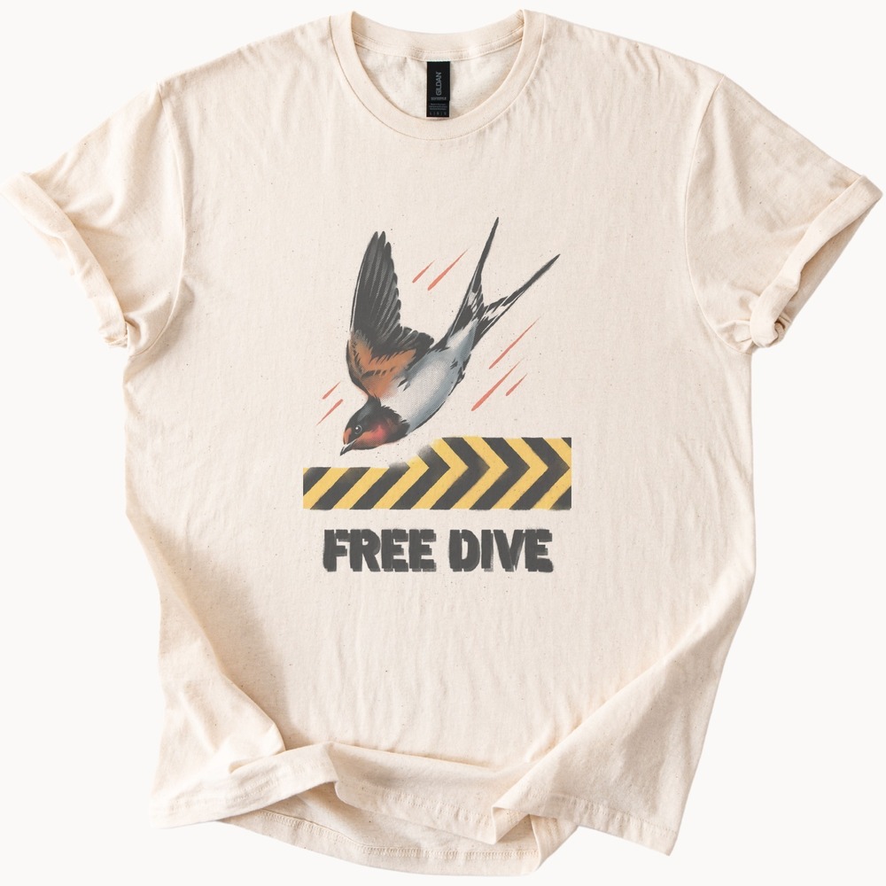 Free Dive Nature Inspired Punk Aesthetic Tee